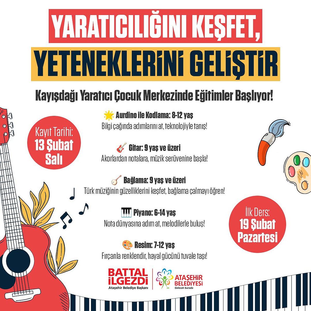 Ataşehir Belediyesi - Kayışdağı Yaratıcı Çocuk Merkezi'nde Eğitimler